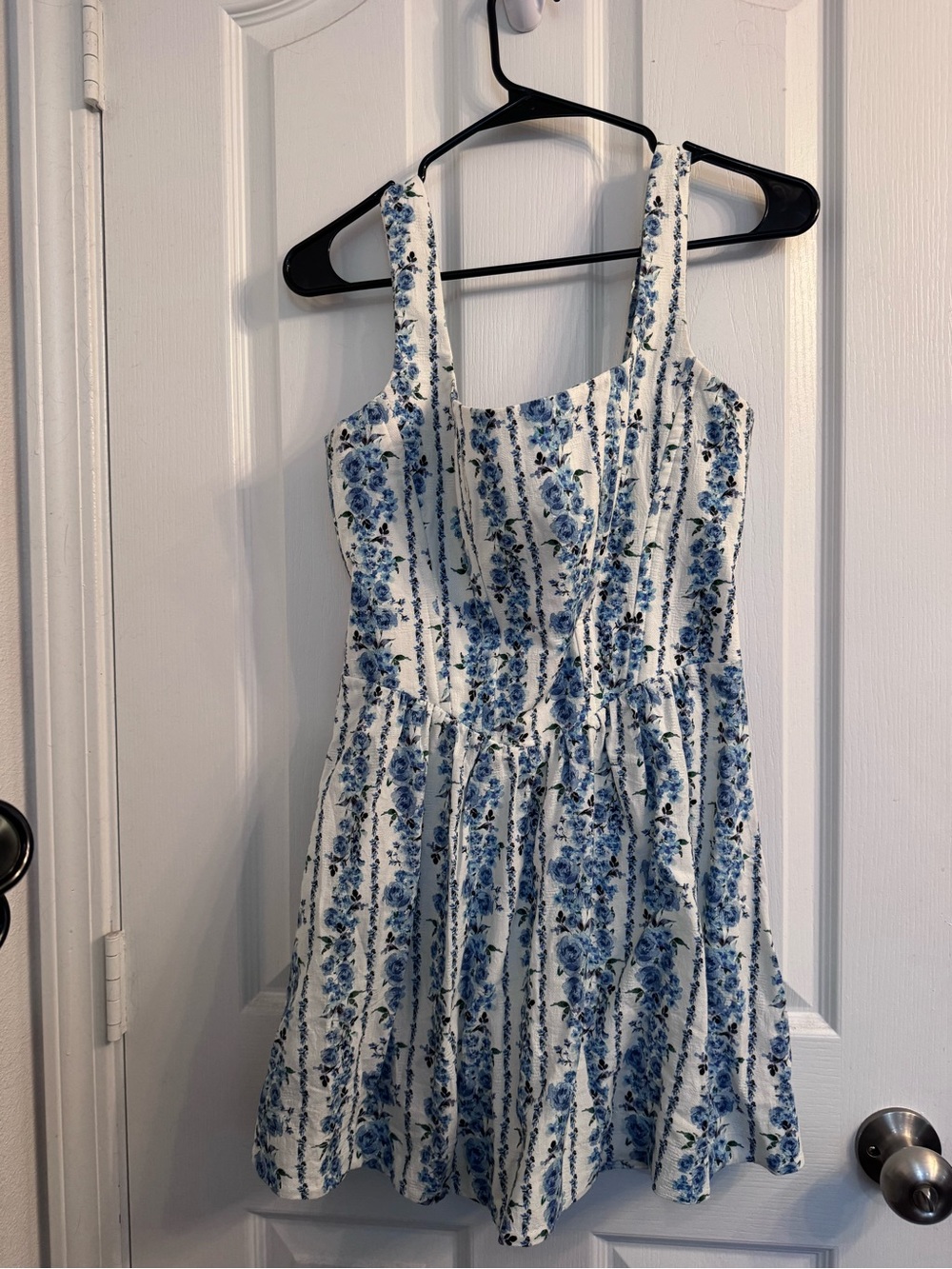 Show Me Your Mumu White Dress with Blue Floral Print